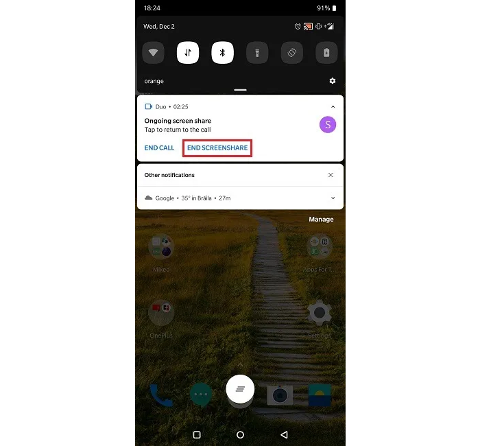 اشتراک گذاری صفحه نمایش در Google Duo