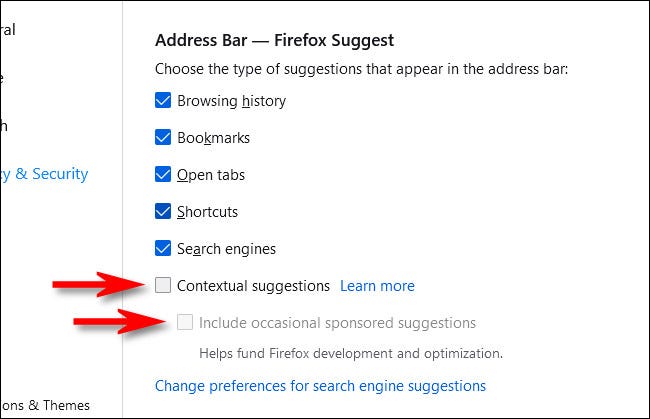 نحوه خاموش کردن تبلیغات پیشنهادی در نوار آدرس فایرفاکس